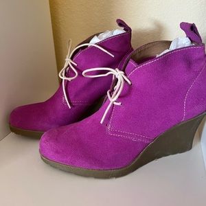 Dr marten pink wedge heels